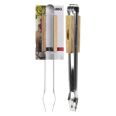 ACCESORIOS BBQ PINZAS. MANGO MADERA