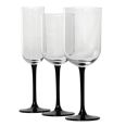 JGO. 18 COPAS VIDRIO NIEVE PIE NEGRO